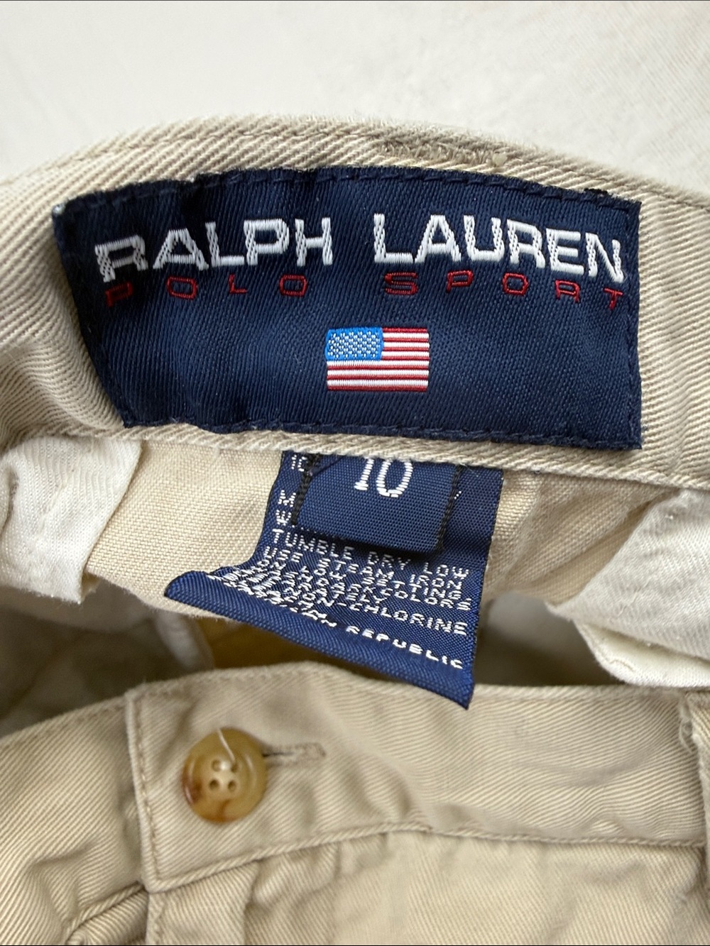 Ralph Lauren Polo Sport Light Khaki Pleated Cuffed Chino Pants Size 10P - Picture 2 of 14
